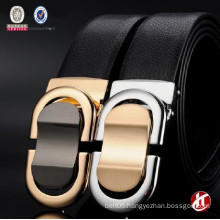 popular style men's leisure smooth plate buckle genuine leather belt